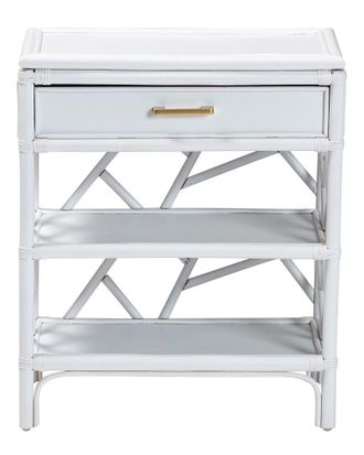 Baxton Studio Daina Rattan Nightstand With Drawer & Open Shelves