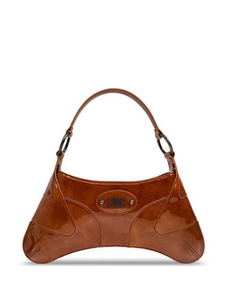 Charlotte Knowles Razr logo-lettering shoulder bag - Brown