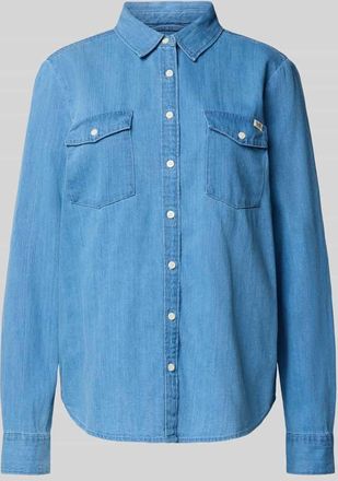 Mustang Jeans Mustang Regular Fit Jeansbluse Modell Sedana in Jeansblau, Größe 34