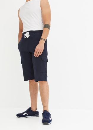 Bonprix Cargobermudas BONPRIX, Herren, Gr. 44/46, N-Gr, blau (dunkelblau), Obermaterial: 100% Baumwolle, regular fit, Hosen Cargobermudas, aus Baumwolle, mit 