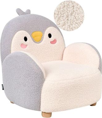 Beliani Beliani - Kids Armchair Penguin Upholstered Chair for Children Grey Fyn