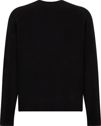 Represent Mens Crew Neck Sweater Black Alpaca Wool Sweatshirts
