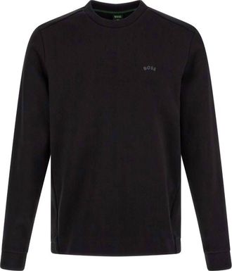 HUGO BOSS Mens Logo Details Sweatshirt In Black