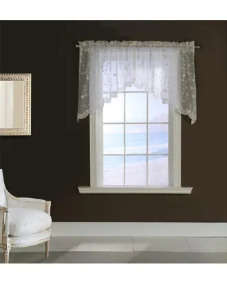 Habitat Grandeur Embroidered Sheer Swag With Scallop Detail