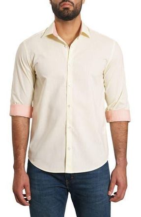 Jared Lang Slub Pima Cotton Blend Button-Up Shirt in Yellow at Nordstrom Rack, Size Xx-Large