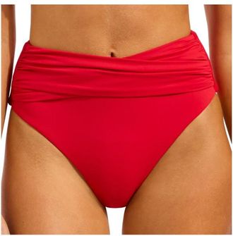 Seafolly Collective High Waist Wrap Front Pant Bikini-Bottom f&uuml;r Damen | rot/orange