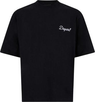 Dsquared2 Logo T-Shirt - Heren - T-shirts - Zwart - L - Katoen - Tops
