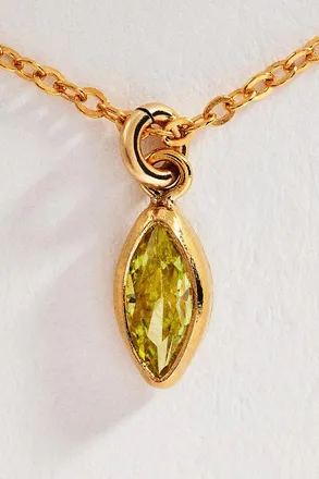 Set & Stones Marquise Birthstone Charm Necklace