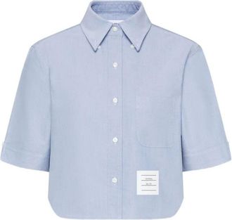 Thom Browne Oxford Short Sleeve Cropped Shirt