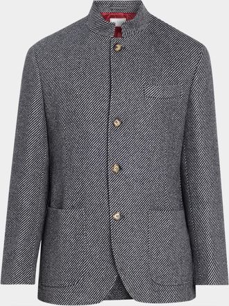 Brunello Cucinelli Men & apos;s Cashmere and Silk Diagonal Stripe Sport Coat