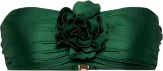 Zimmermann Waverly floral-appliqu&eacute; bikini top - women - Elastane/Polyamide/Elastane/Polyamide - 0 - Green