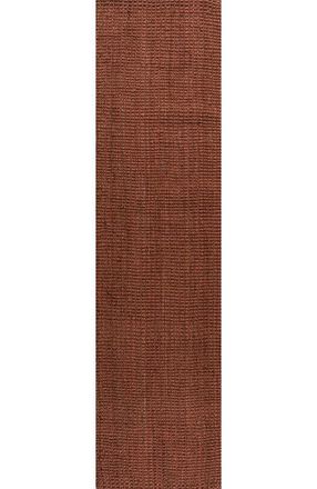 Jonathan Y Designs Pata Hand Woven Chunky Jute Area Rug in Terracotta at Nordstrom, Size 2Ft 0In X 8Ft 0In