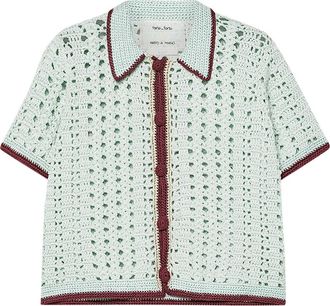 Forte_Forte Cable Luxe Handmade Crochet Cardigan - Dames - Vesten - Wit - M - Truien & Vesten