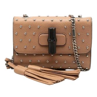 Gucci Pre-owned Vintage Bamboo Twist Lock Crossbody Bag - Dames - Pre-owned - Beige - Maat: ONE Size Leer