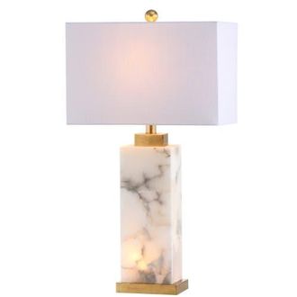 Jonathan Y Designs Elizabeth 27.5 Contemporary Coastal Alabaster LED Table Lamp, White/Gold Painting at Nordstrom