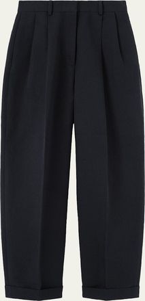 Loro Piana Cale Linen Straight-Leg Ankle Trousers