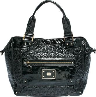 Anya Hindmarch Deep Green Patent Leather Art Logo Tote