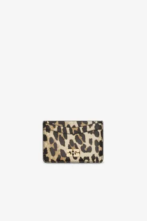 Ganni Mixed Leopard Printed Bou Card Holder