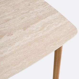 La Redoute Interieurs Eettafel, keramiek in travertin en eiken, 4 couverts, SARAUNE