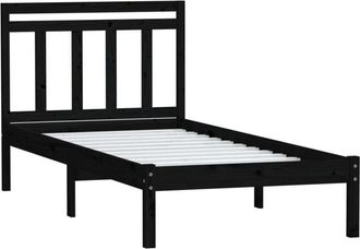 vidaXL Estructura De Cama Madera Maciza De Pino Negro 100x200 Cm Vidaxl