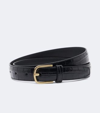 Toteme Slim croc-effect leather belt