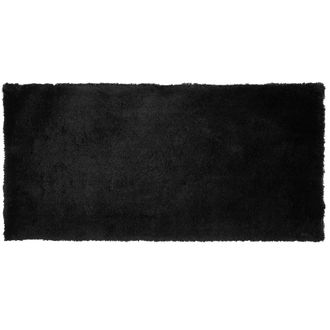 Beliani Beliani - Alfombra Negra 80 X 150 Cm Poli&eacute;ster Hecho A Mano Pelo Largo Evren