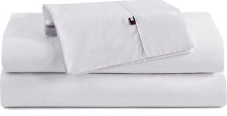 Tommy Hilfiger Cotton Percal Sheet Set in White at Nordstrom, Size Twin X-Long