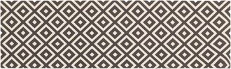 vidaXL Alfombra De Cocina Diamantes Grises Y Blancos 150 X 45 Cm Vidaxl
