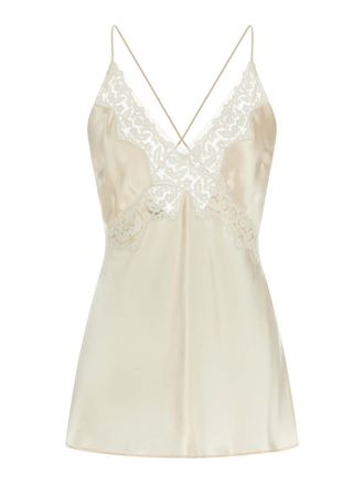 Alberta Ferretti Satin And Lace Top