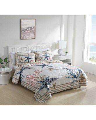 Caribbean Joe 3Pc Coastal Quilt Set