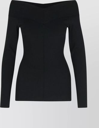 Stella McCartney off-the-shoulder fitted top long sleeves