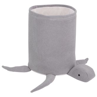 Beliani Beliani - Cesta De Almacenamiento Para Juguetes De Algod&oacute;n Tortuga Accesorio De Habitaci&oacute;n Infantil De Punto Gris Tanda