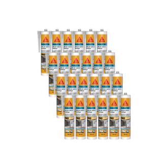 Sika Lote De 24 Selladores De Silicona Sika Sika Seal-180 Para Ba&ntilde;os Y Alicatados - Transparente - 300ml