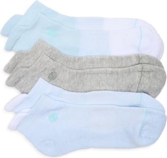 Zella 3-Pack Sport Back Tab Socks in Light Blue Multi at Nordstrom Rack