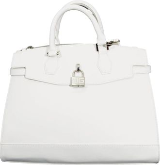 Ga&euml;lle Paris Gladde Eco Leren Handtas met Slot - Dames - Handtassen - Wit - ONE Size - Leer - Tassen