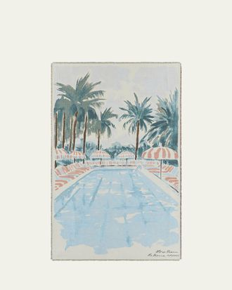 Loro Piana La Pisuna Screen-Printed Cashmere Throw, 39 x 67