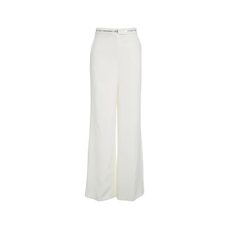 Elisabetta Franchi Wide Trousers, female, White, Size: 2XL Wide-leg Bianco Trousers Aw25