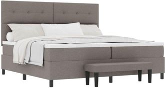 vidaXL Box Spring Bed with Mattress Taupe 200 x 200 cm Fabric vidaXL