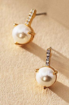 Luv AJ Freshwater Pearl & Crystal Post Earrings