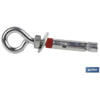 cofan Cofan - Anclaje Metalico C/argolla 8/11x60 Caja 80 Unid., Anclaje Met&aacute;lico Con Argolla Para La Fijaci&oacute;n De Cargas Pesadas En Materiales Macizos. Acero