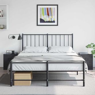 vidaXL Mesitas De Noche 2 Unidades Acero Negro 34,5x39x44 Cm Vidaxl