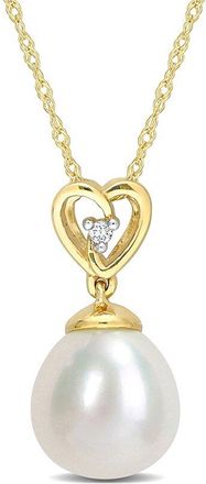 Rina Limor 10K 0.01 ct. tw. Diamond & 8.5-9mm Pearl Pendant