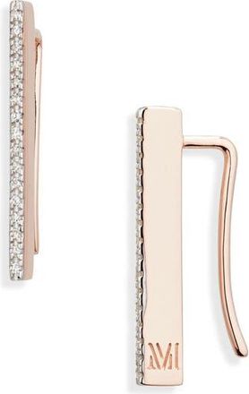 Monica Vinader Naida Diamond Climber Earrings in 18K Rose Gold Vermeil at Nordstrom Rack
