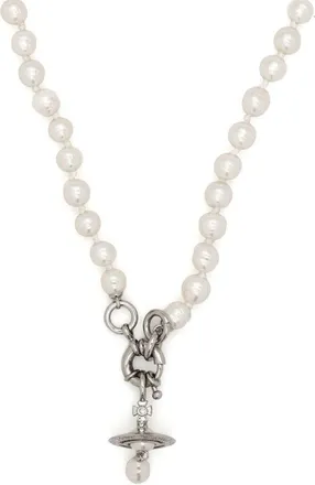 Vivienne Westwood Orb-detail pearl necklace - men - Brass/Pearl - One Size - White