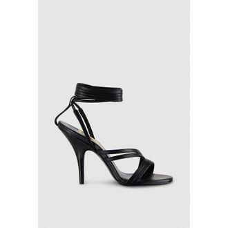 Patrizia Pepe Black Calfskin Stiletto Heel Womens Sandals