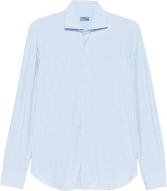 Barba Shirt - Heren - Zakelijke Overhemden - Blauw - S - Overhemden