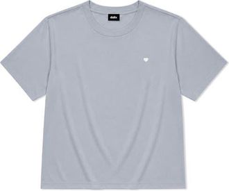 Dalix Lil Heart Relaxed Midweight Jersey Tee in Powder at Nordstrom, Size Xx-Large