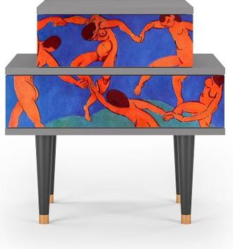 StoryZ Mesita de noche multicolores 2 cajones L 58 cm