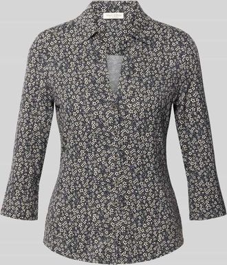 Marc O'Polo Shaped Fit Blusenshirt aus Viskose-Mix in Marine, Gr&ouml;&szlig;e XXL