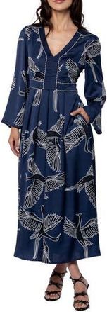 Ciebon Rianne Long Sleeve Midi Dress in Navy Multi at Nordstrom Rack, Size X-Small